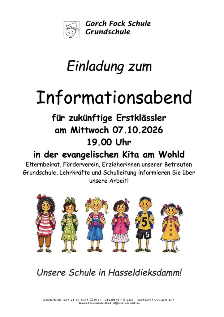 Einladung zum Informationsabend fuer zukuenftige Erstklaessler am 7. Oktober 2026